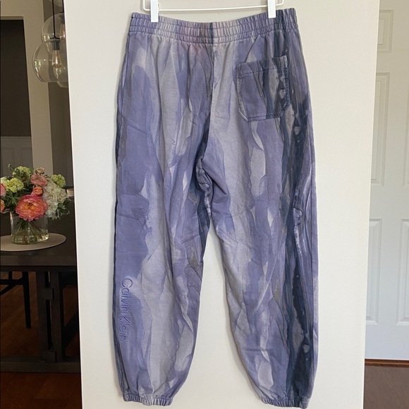 Calvin Klein Sweatpant Joggers,‎ Lavender and Grey Marbled Print, Size L - Picture 6 of 9